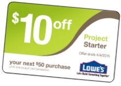 Image of Promotional Project Starter Card From Lowes Home Improvement