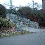 shopping cart ditched at stairs