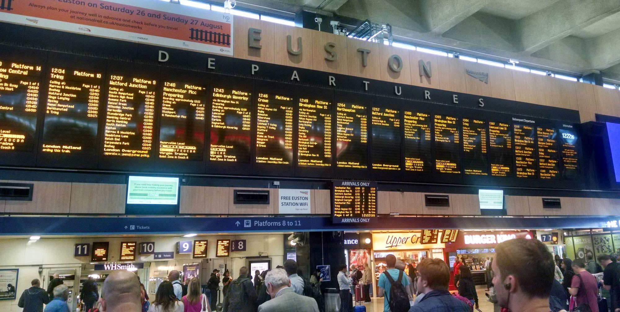 London Euston Train Departures Sign - Company Naming Journey - delightability